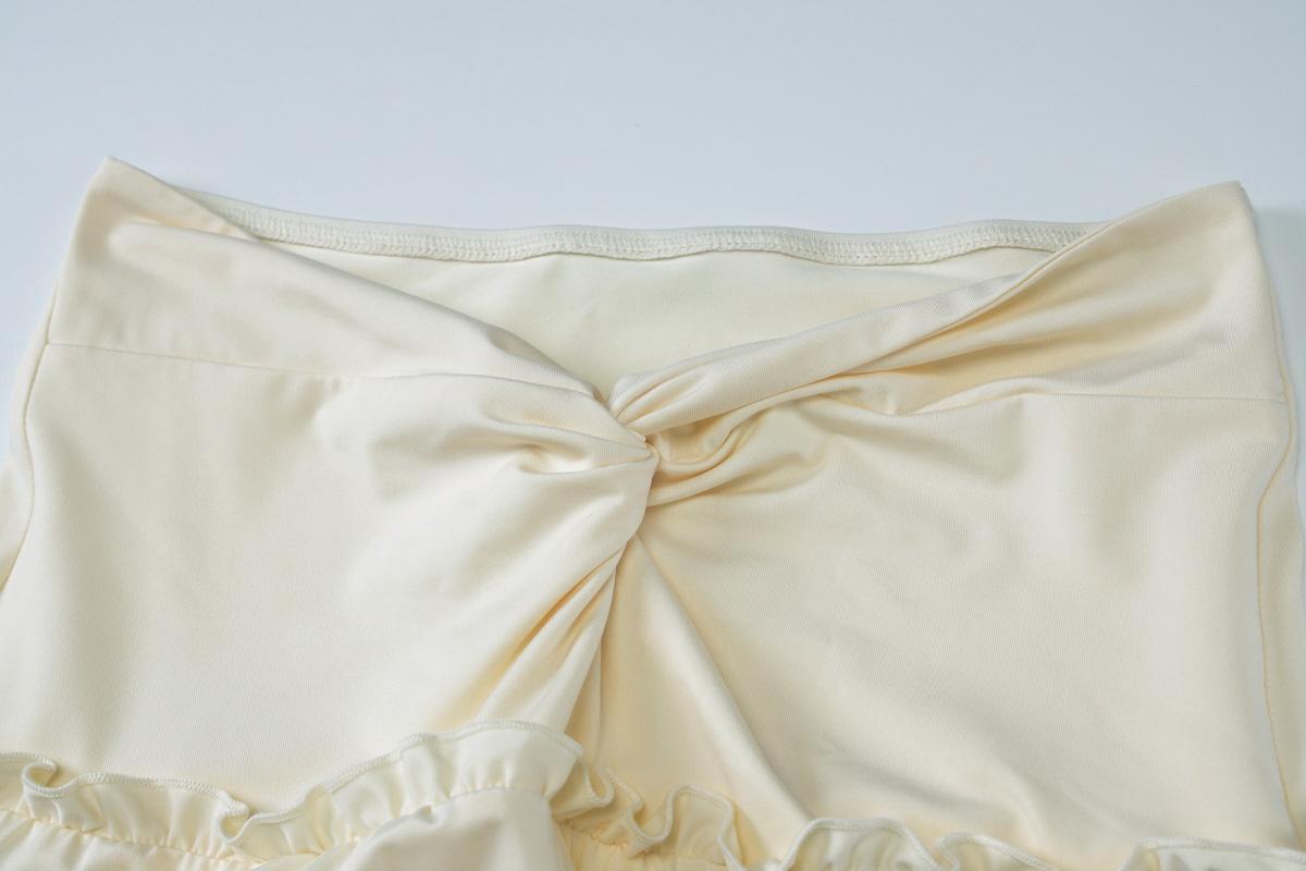 Solid Color Backless Crop Top & Ruched Skirt Two Pieces Set Women's Sleeveless Halter Neck Top & Skirt Ladies Summer Fall Clothes for Party Holiday Vacation Beach Boho Valentine's DayGift Outfit SpringStatements