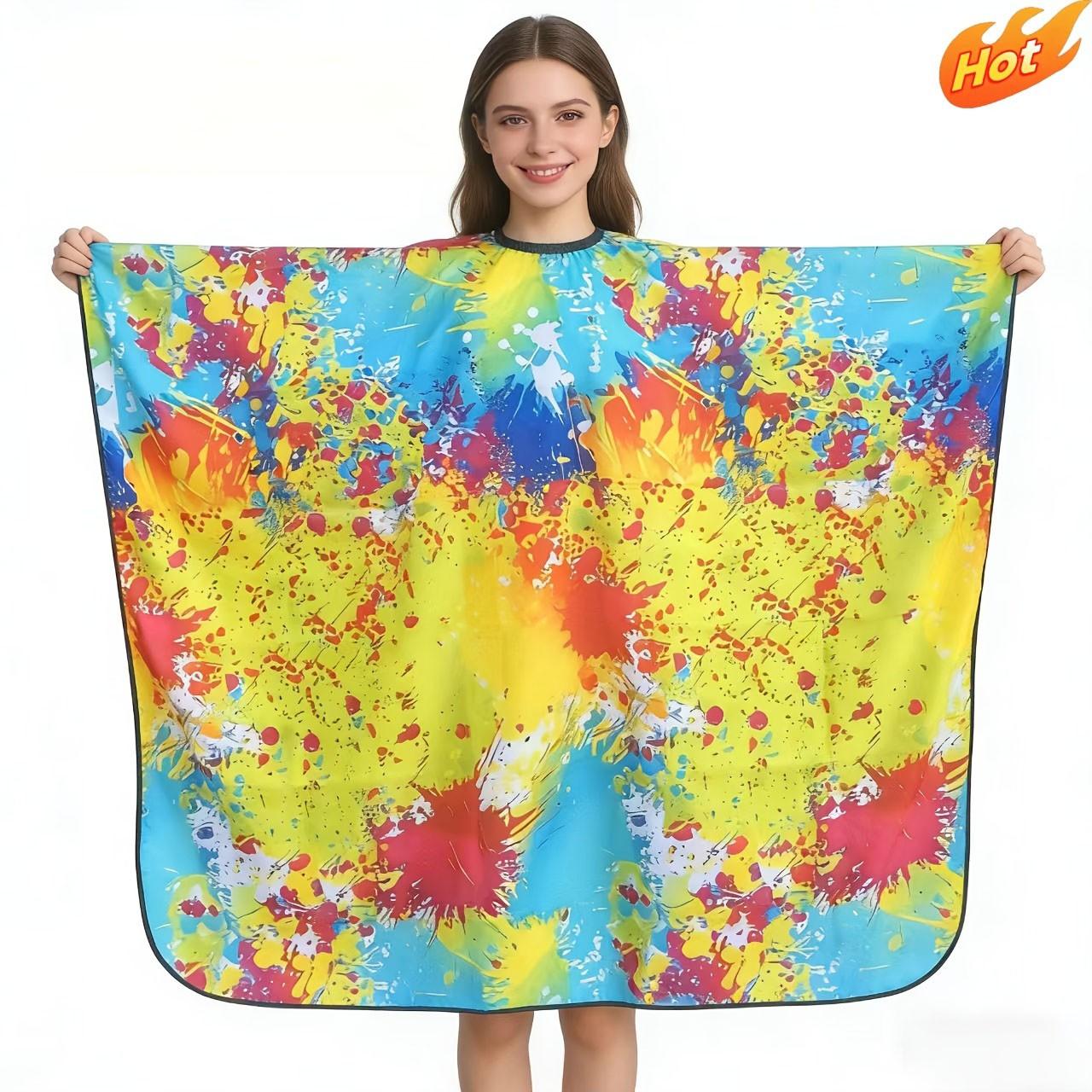Colorful Fashion Creative Hairdressing Apron, Adjustable Collar Size, Durable and Easy to Clean, Perfect for Salon or Home Use