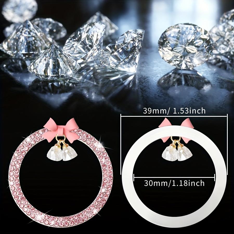 Car Start Button Decorative Ring: 1pc, with Diamond Bow Crystal Ignition Circle, One-Touch Start Sticker Decoration Ring