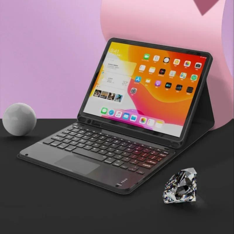 Bluetooth Keyboard Case for iPad 10th Air 11 Air 5 4 10.9 Case 10.2 9th 8th Pro 11 10.5 Air 3 Wireless Magnet PU Flip Stand Case with Rechargeable Keyboards Tablet Protective Cover