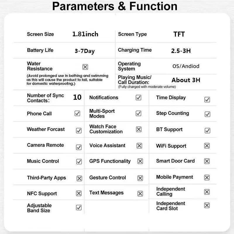 Smart Watch with LED Light, Bluetooth-compatible Connectivity, Multiple Sport Modes, Call/messages Alerts, Compatible with iOS and Android