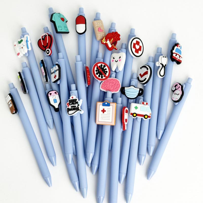 5/15/25pcs Creative Minimalist Medical Healthcare Doctor Adjustable Rollerball Pens Campus Design Back-to-School Season Doctor Series Press-to-Use Ballpoint Pens Random Colors Aesthetic Pens