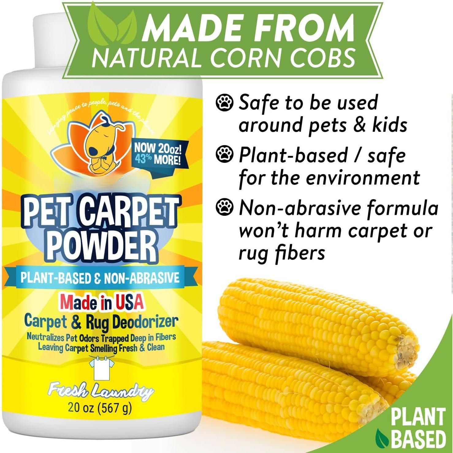Carpet Deodorizer  - Dry Pet Smell Eliminator &  Odor Remover - Loosens  & Dirt - -Based Room Freshener for Vacuuming  -  Laundry (Pack of 1)