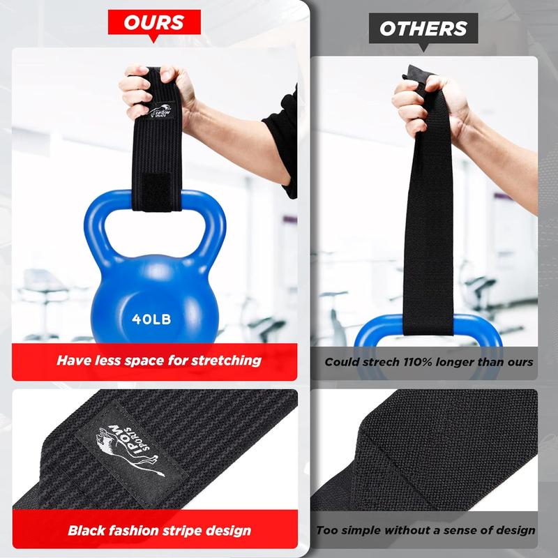 IPOW 18'' Professional Wrist Wraps for Weightlifting 2 Pack(IPF Approved), Heavy Duty Gym Wrist Straps for Working Out, Weight Lifting Wrist Brace for Men & Women, Wrist Support with Thumb Loop