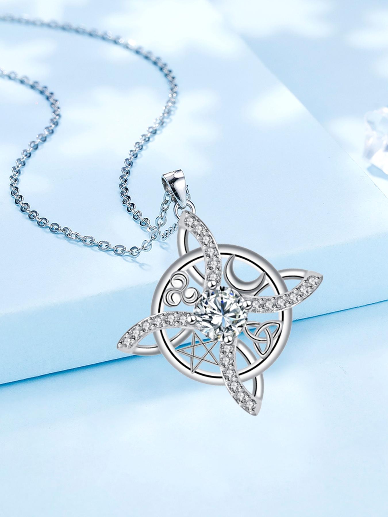 Witches Knot Protection Necklace With Blessing Message Card, Hecate Goddess Lilith Jewelry, Good Luck Knot Jewelry Gift for Women