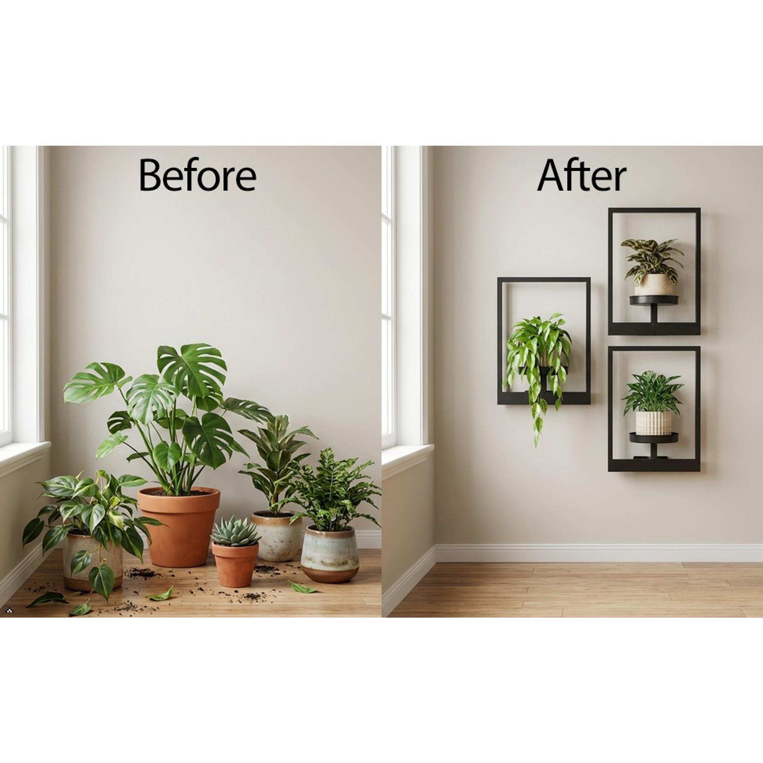 Picture Frame Wall Planters Set of 3, Modern Metal Hanging Shelves for Plants, Rustproof Wall Mount Flower Pot Holder for Indoor Outdoor, Decorative Plant Stand for Living Room Patio, Black Picture Frame Wall Planters Set of 3, Modern Metal Hanging Shelves for Plants, Rustproof Wall Mount Flower Pot Holder for Indoor Outdoor, Decorative Plant Stand for Living Room Patio, Black