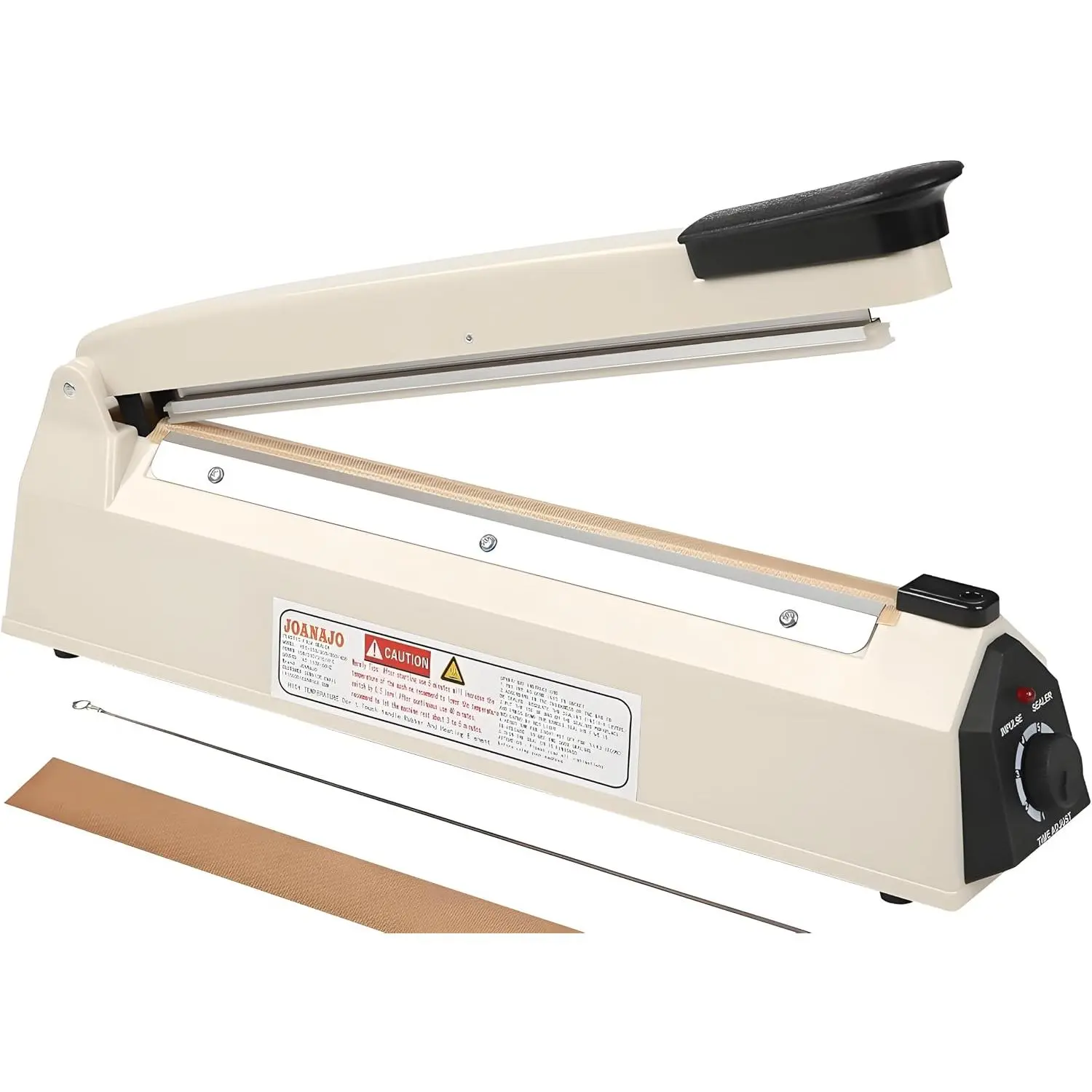 Impulse Sealer 16 inch Manual Heat Sealer Machine with Adjustable Heating Mode, ABS Shrink Wrap Bag Sealers for Plastic PE PP Bags, Portable Poly Bag Sealing Machine with Extra Replace Kit (white)