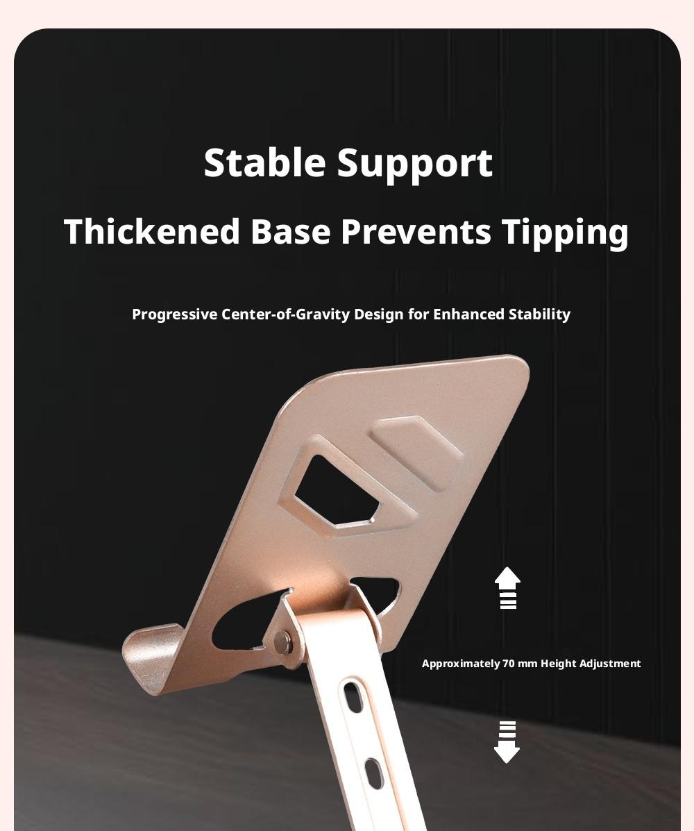 Metal Wood-Grain Stand｜360° Dual-Damper & Foldable