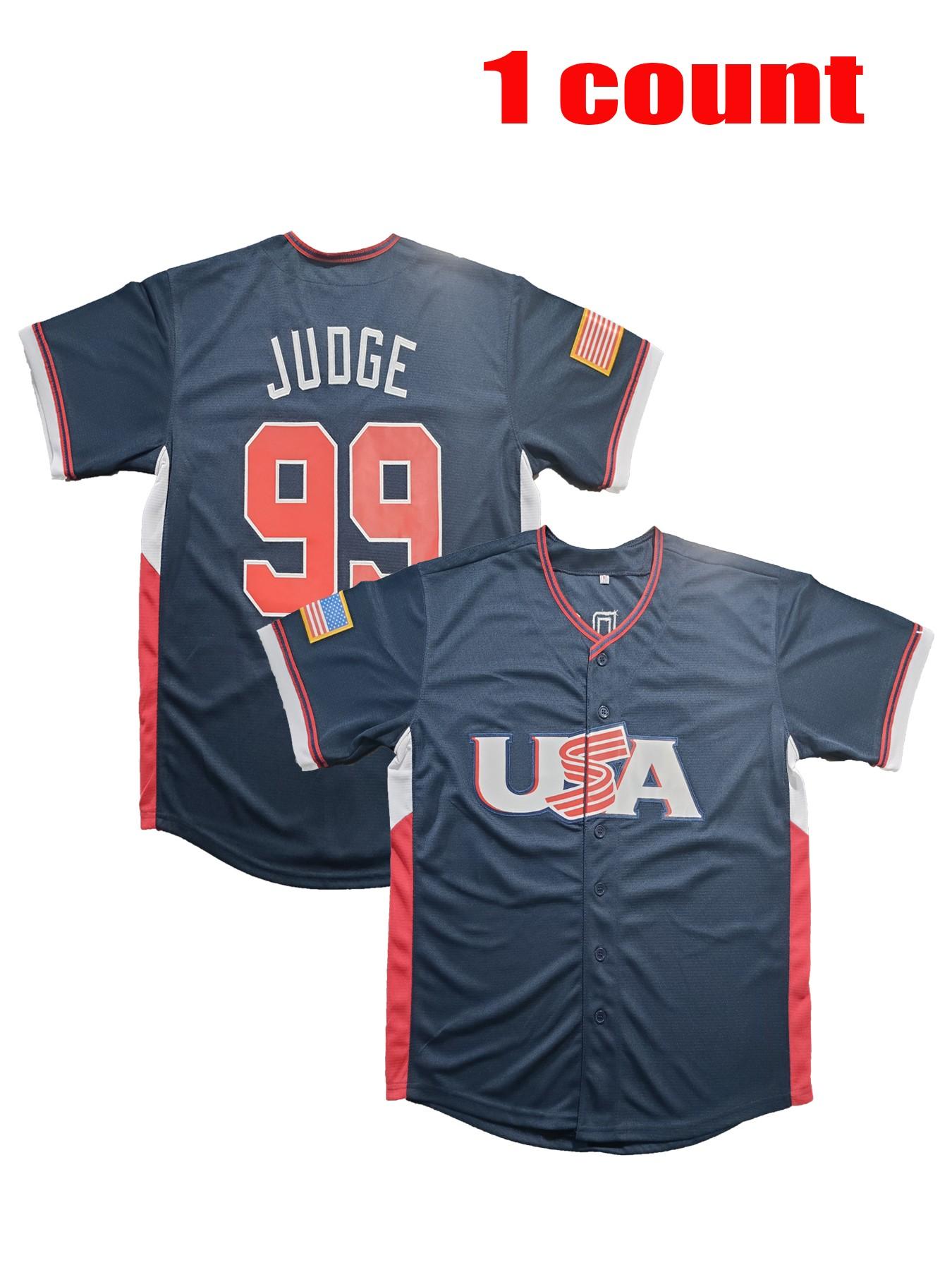 Baseball Jersey World Series Usa Number 99 Embroidered, Casual Loose-Fit Quick-Dry Sports Shirt, Outdoor Activity Apparel