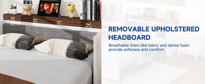 Lilypelle 2-in-1 Murphy Cabinet Bed – Farmhouse Hideaway Foldable Platform Bed for Guest Room, Bedroom, or Home Office, Up to 650 Lbs