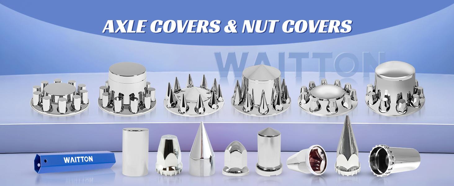 60Pcs 33mm Lug Nut Covers Chrome, Semi Trucks Lug Nut Covers ABS Plastic Anti-Rust Screw-on Easy to Install, Nut Caps for Semi Trucks Trailer