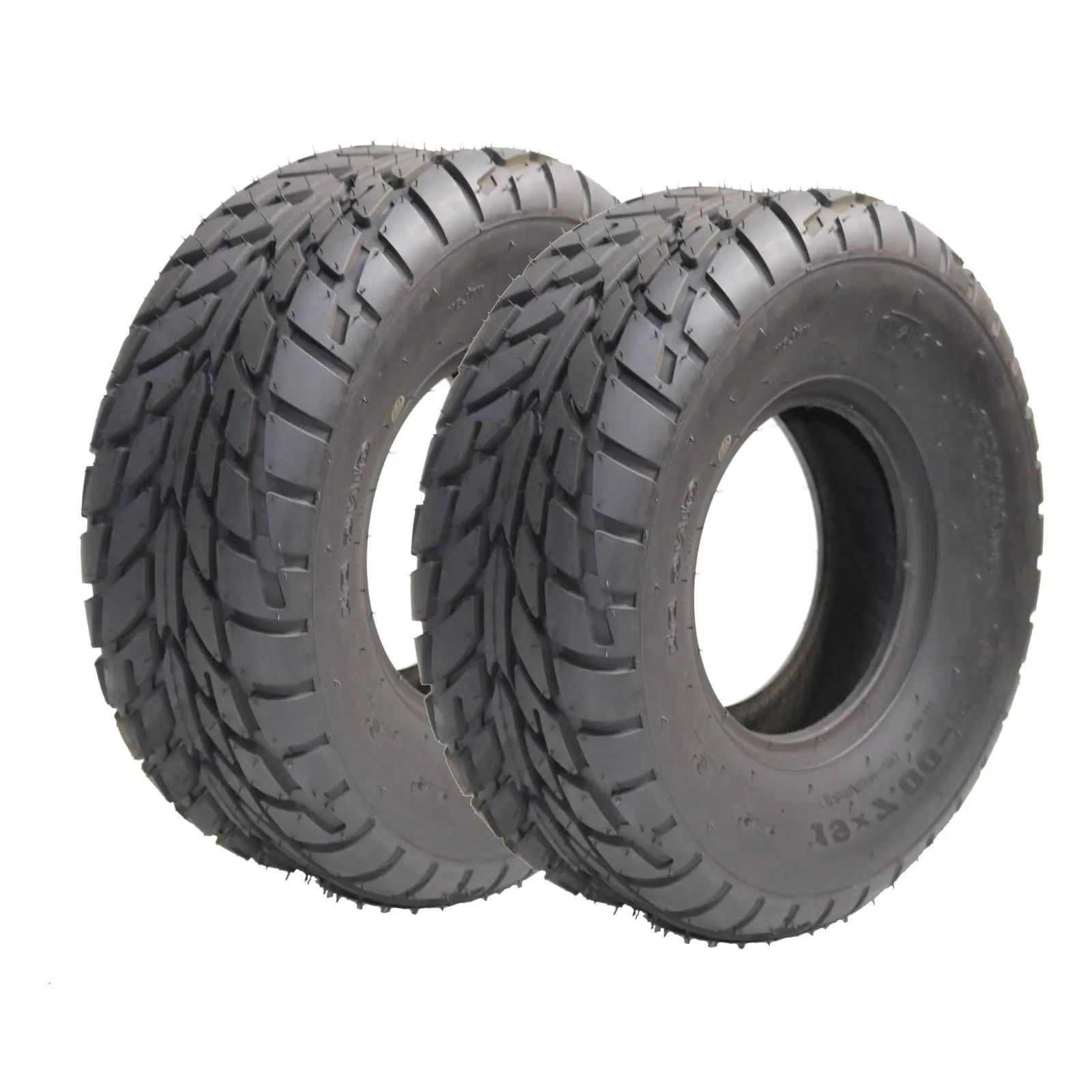 Set of 2 ATV UTV All-Terrain Tires 19X7.00-8 , 4-PR, Rim 8X5.5, OD 19in, SW 7in, Max Load 175Lbs, LCI/SI 20F, Tubeless