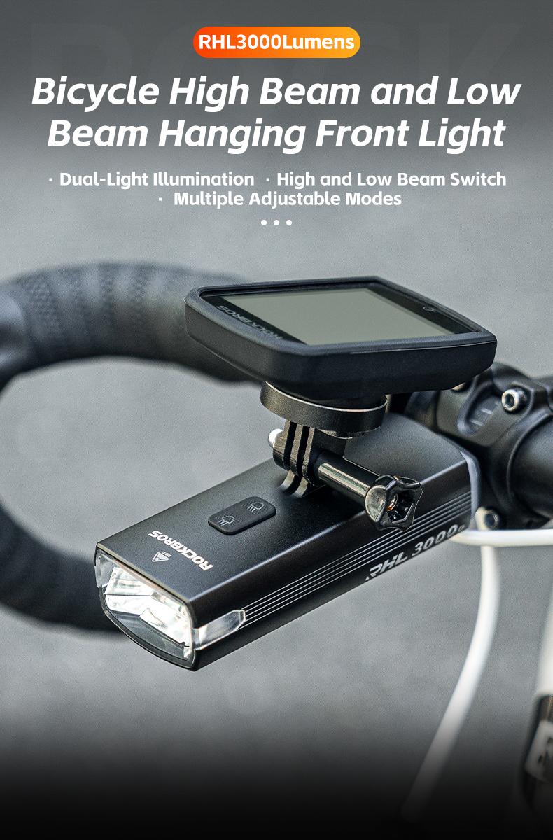 ROCKBROS 3000 Lumens USB-C Bike Light with 10000mAh Battery