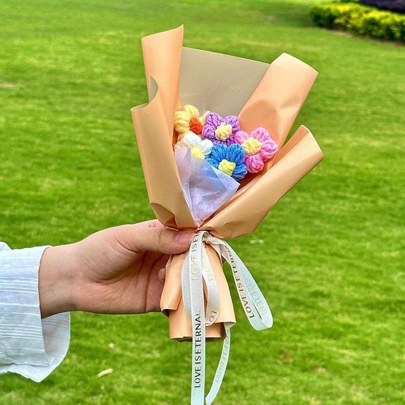 Creative Knitted Bouquet Gift, Mother's Day Valentine's Day Special Occasion Decorative Flower Arrangement, Unique Present Idea