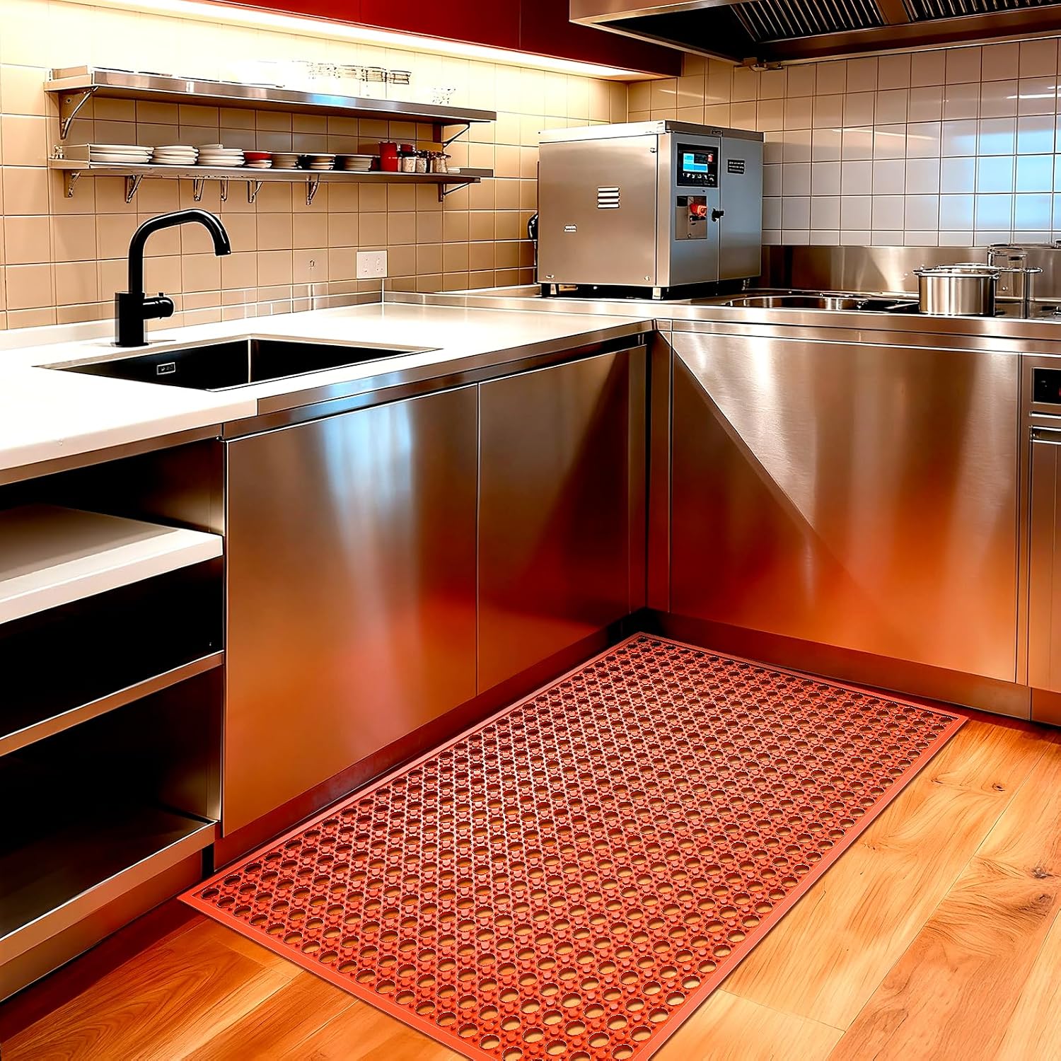 Outdoor Rubber Mat Kitchen Anti- Entrance Floor Mats (24"x 36") Commercial Restaurant Bar Floor Mat Outside Rubber Non Slip Drainage Mat Red Outdoor Rubber Mat Kitchen Anti- Entrance Floor Mats (24"x 36") Commercial Restaurant Bar Floor Mat Outside Rubber Non Slip Drainage Mat Red