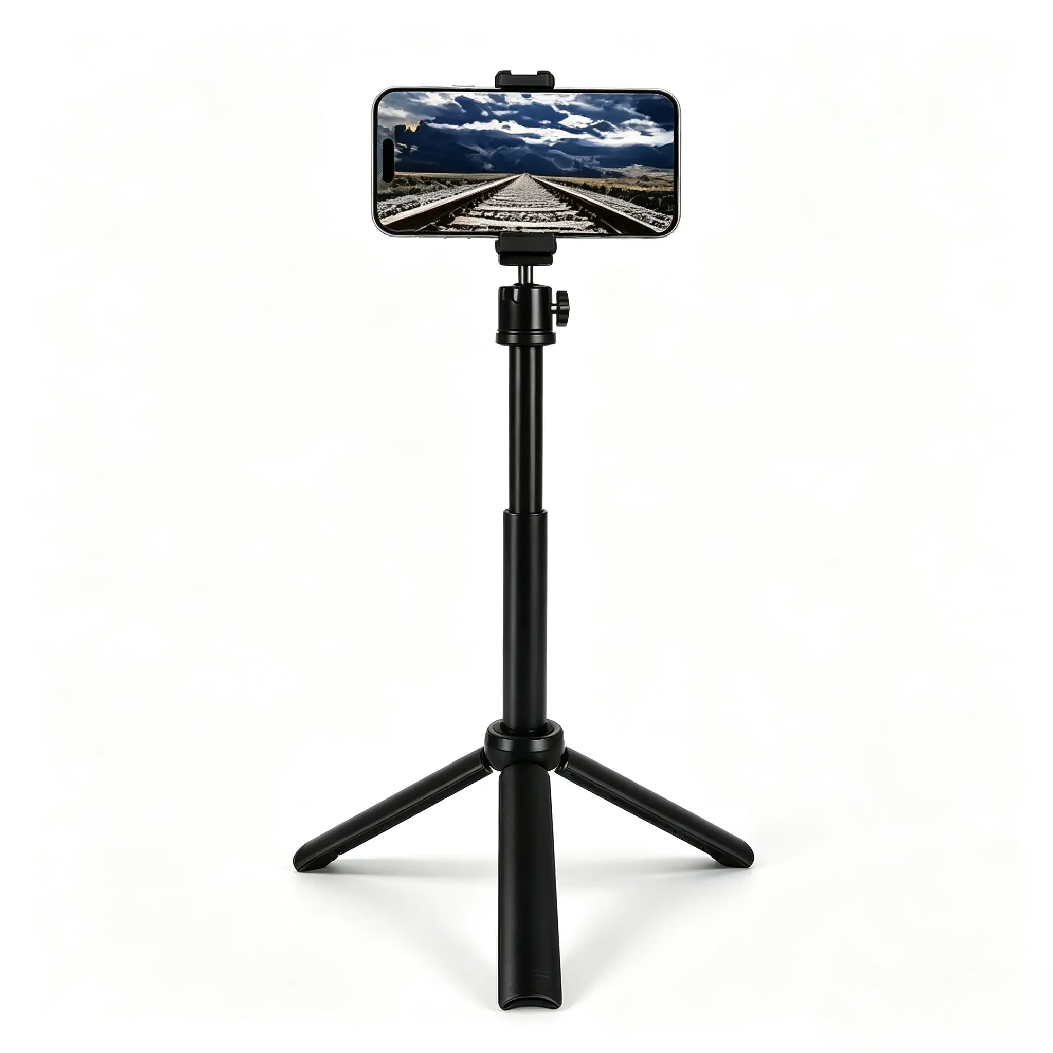 Two-In-One Extendable Selfie Stick Tripod, Portable Compact Phone Stand, Adjustable Height, Stable Base, Outdoor Travel, Vlogging, Live Streaming