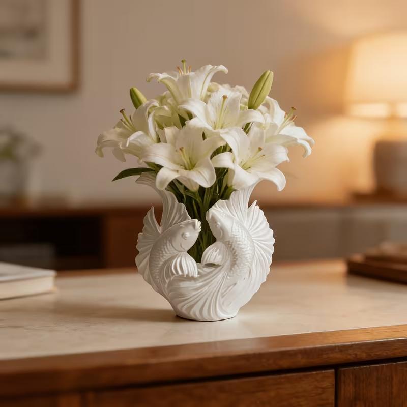 Fish-Shaped Desktop Organizer Box, 3D Printed, Ideal for Pens, Pencils, Brushes, Office Supplies, Creative Storage Solution