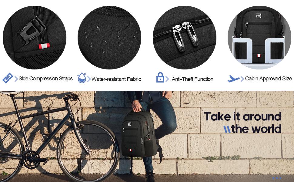 Bruno Cavalli Laptop Backpack #8381 for Men & Women, Durable Waterproof Polyester with USB Charging Port College Bookbag Work Daypack Quick Access Front Pocket Breathable Mesh Back Panel Travel Essentials Carrier Space Bruno Cavalli Laptop Backpack #8381 for Men & Women, Durable Waterproof Polyester with USB Charging Port College Bookbag Work Daypack Quick Access Front Pocket Breathable Mesh Back Panel Travel Essentials Carrier Space