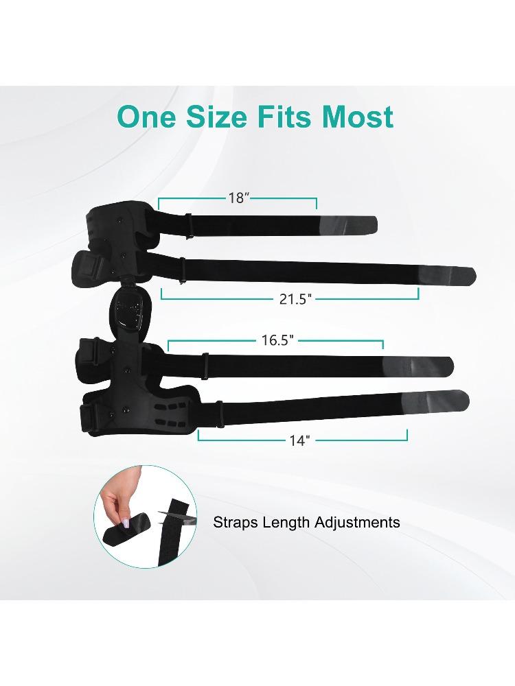 Functional Hinged Knee Support Brace, Adjustable Knee Stabilizer with Compression Wrap, Knee Unloader for Knee Instability, Swelling, Post-Injury Recovery, for Athletes & Seniors