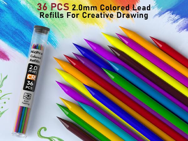 Nicpro 45PCS Aesthetic School Supplies Set with Big Capacity Pen Case Pastel Mechanical Pencils 0.5 0.7 0.9 2mm 24 Lead Refills Erasers for Teens Girls - Writing Stationery