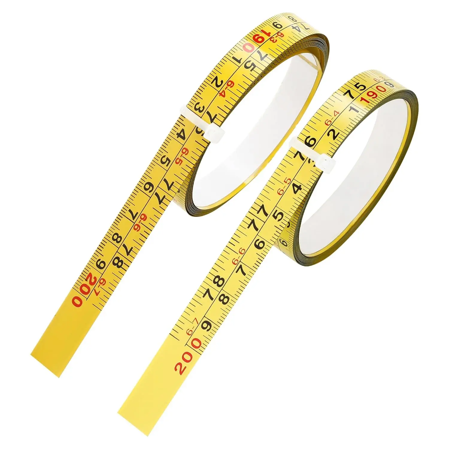 2Pcs Steel Stick-On Tape Measure - Imperial/Metric Self-Adhesive Ruler, Left-to-Right & Right-to-Left, 200cm/78In Workbench Tool for Woodworking, Saw Use, Steel Tape