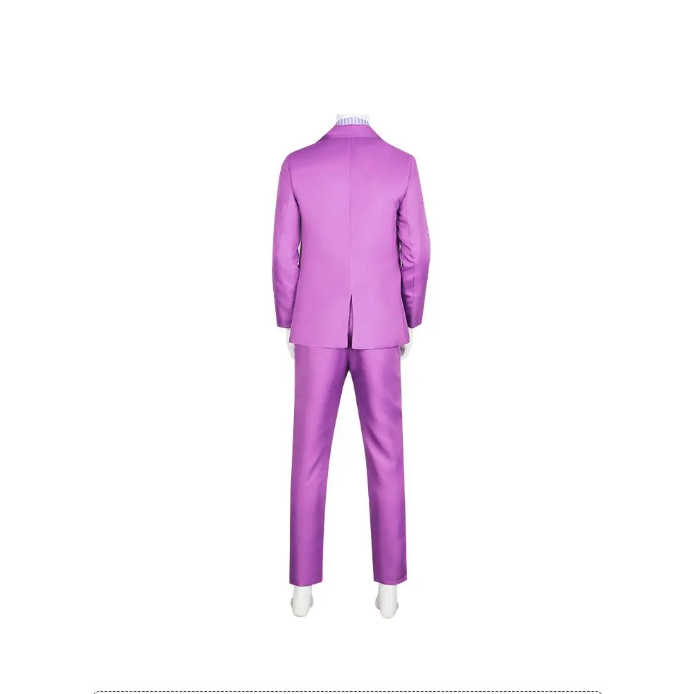 4PCS Kira Yoshikage Cosplay Anime JoJ Costume Adventure Yoshikage Kira Purple Suit Cosplay Uniform Costume Coat+shirt+tie+pant