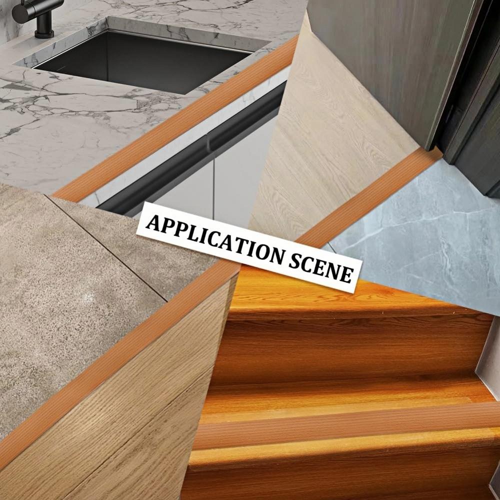 1 Meter/39.37 Inch Self-adhesive Transition Strip, Self-adhesive Wood Grain Floor Edging Strip - Vinyl Threshold Seam Strip, 4cm Wide Vinyl Flat Partition, Suitable for Living Room and Door Seam Decoration
