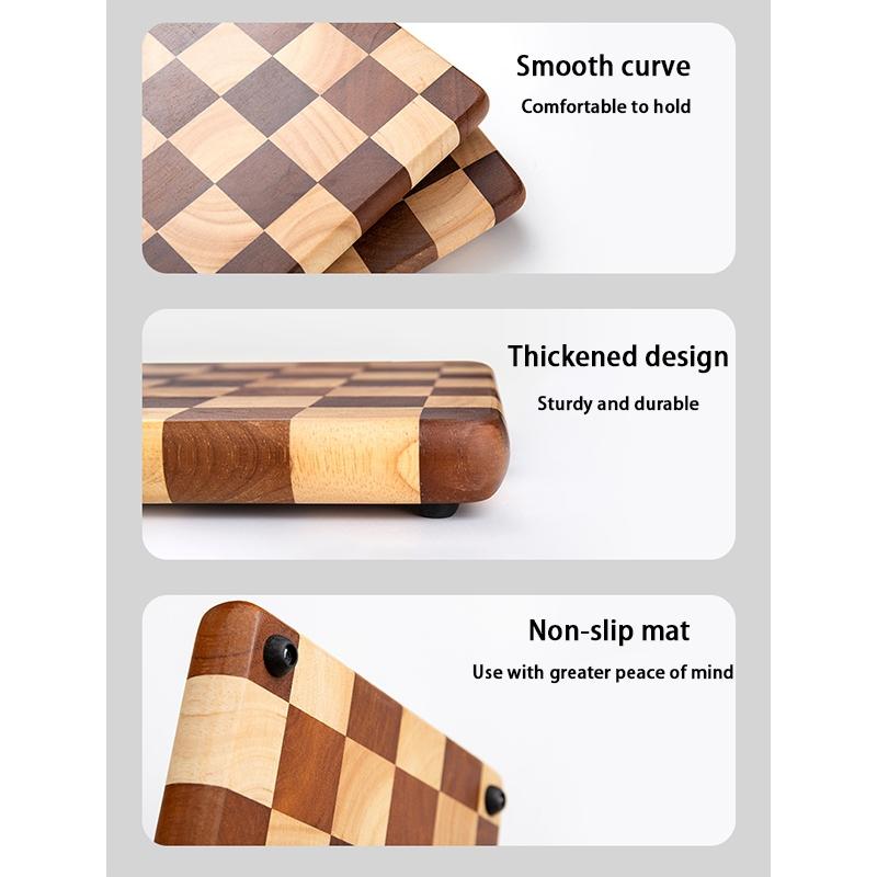 1PC Creative Checkered Wooden Cutting Board, Home Chopping Board, Mosaic Vegetable Cutting Board, Kitchen Food Prep Board, Fruit Solid Wood Board, Cooking Cutting Board, Durable Cutting Boards, Kitchenware