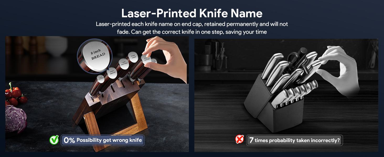 【TikTokShopSpringGlowUp】SYOKAMI Knife Set 7 Piece Japanese Style Kitchen Knife Set With Foldable Magnetic Acacia Wood Block Sharp High Carbon Stainless Steel Knives Set for Kitchen with Anti-slip Ergonomic Handle, Mother's Day Gift