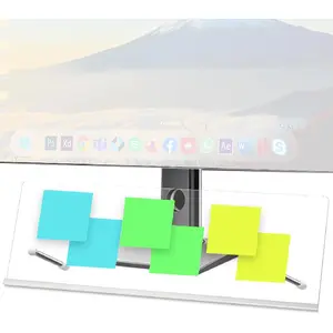Monitor Memo Board Holder 14"x5", Office Organization Memo Holders for Computer Sticky Note Holder, Space-Saving Under Monitor, Movable & Reusable, Screen Saver for Office & Home Desktop Decor