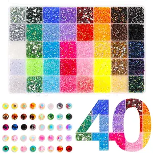 Home Supplies 42000Pcs Bedazzling Kit, 40color Resin Jelly Rhinestones Gems Set for Bedazzling, 3mm Multi Color Flatback Rhinestones for Crafting Nail Diamond Art Cloth Shoes