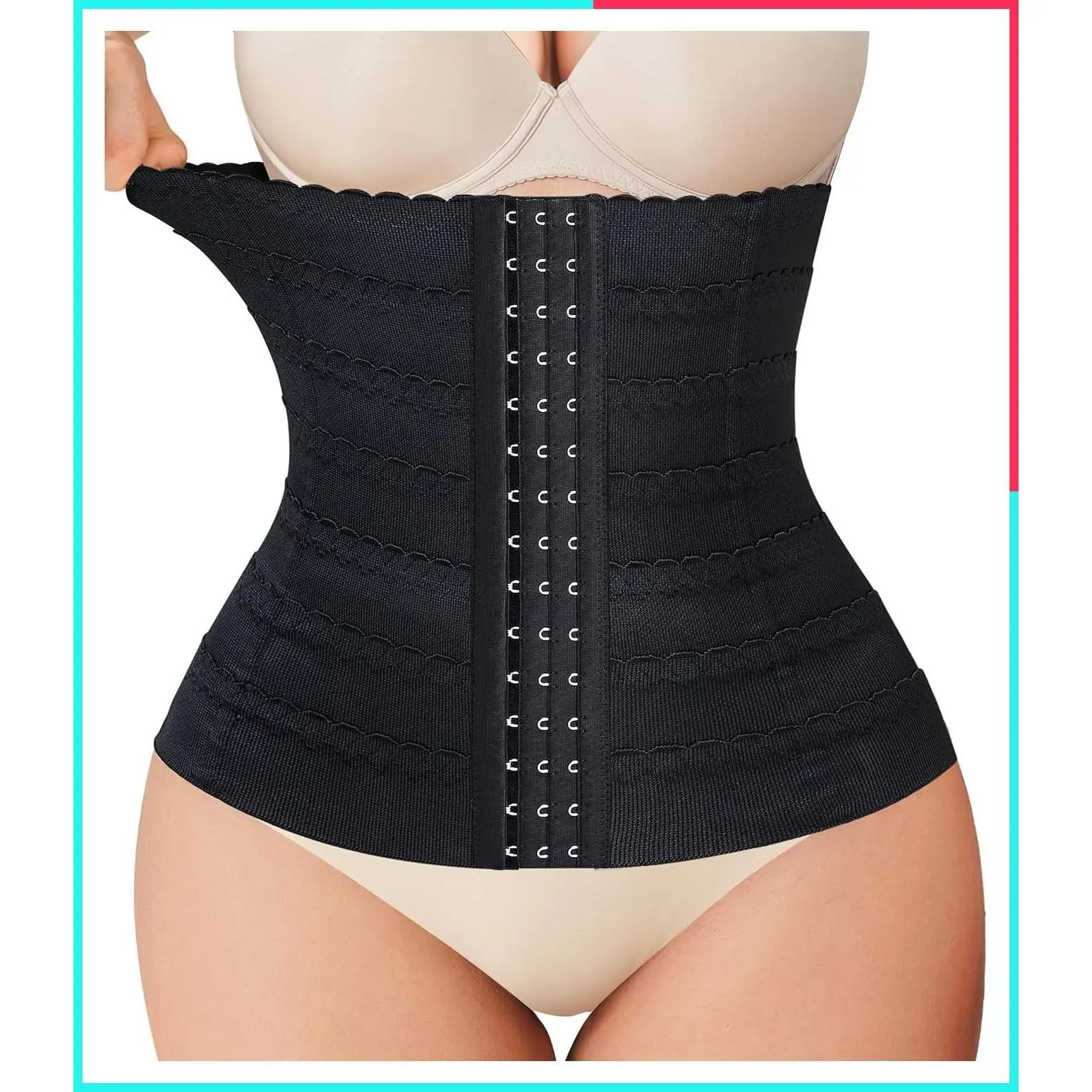 Women's Waist Trainer Shapewear Tummy Control Cincher Body Shaper with Targeted Compression, Flexible Support, 3-Row Closure for Postpartum Wear and Smooth Layering Under Clothing