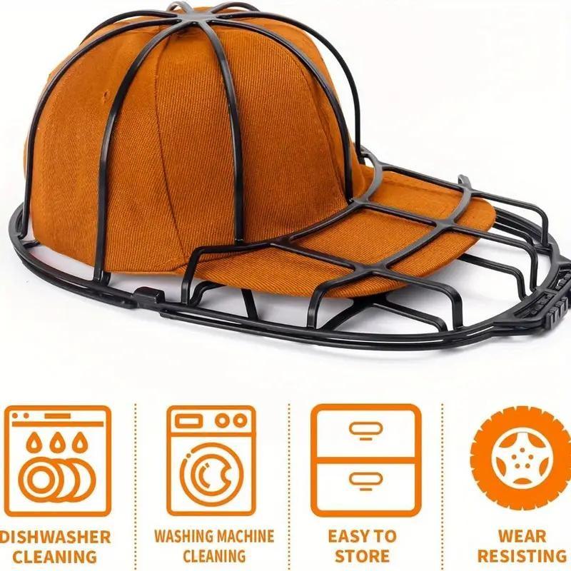 Durable Plastic Baseball Hat Cleaner, Adjustable Metal Frame, Wall-Mounted Washing Machine Protector, Stainless Steel Design
