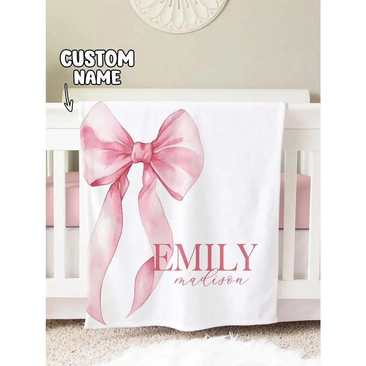 Customized Personalized Photo Portrait Throw Blanket DIY Text Pattern Memorial Tapestry Blanket Suitable For Girls Boys Adults Newborn Baby Ideal For Valentine's Day Lightweight Personalized Throw Blanket Personalized Baby Blanket