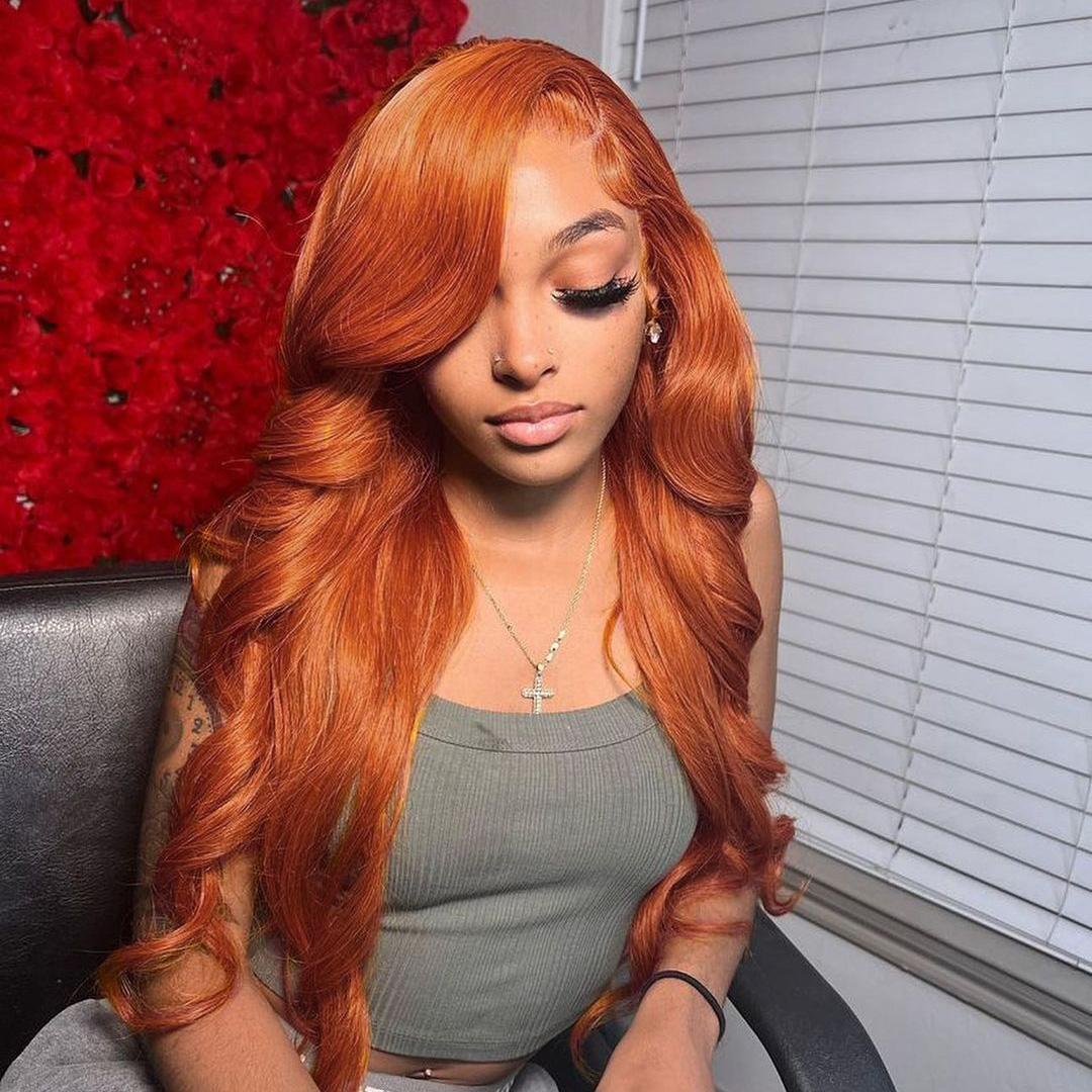 Bling Hair Red Brown(Ginger) 13x4/6 Brazilian Body Wave Lace Front Human Hair Wigs 33# Colored Pre Pucked 7x5 Glueless Wigs TikTokShopBlackFriday