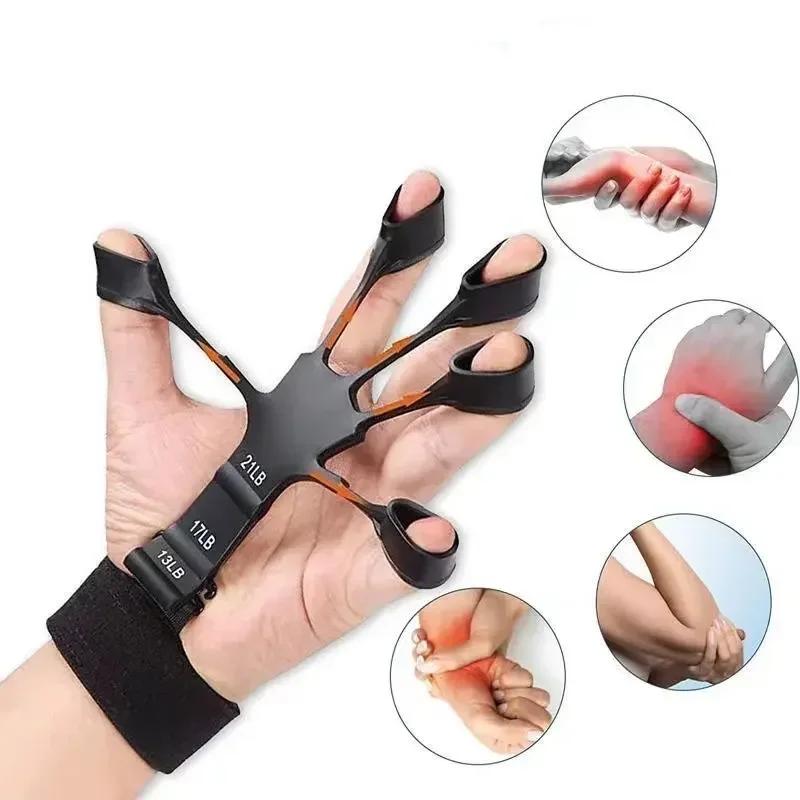5-Finger Silicone Wrist Grip Strengthener, Hand Grip Exerciser for Hand Rehabilitation & Venous Circulation Improvement, Ideal for Finger Therapy
