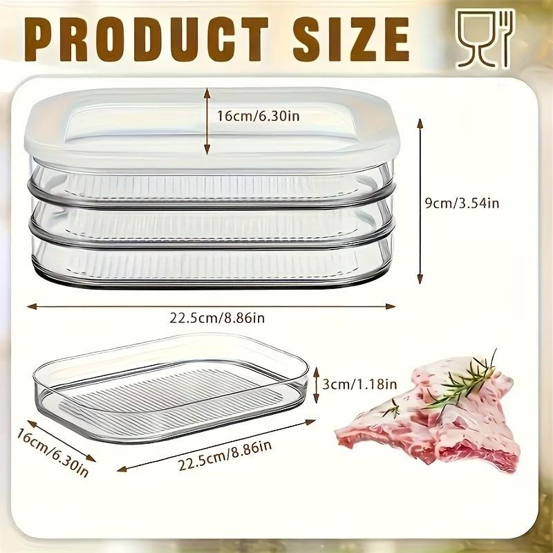 4pcs Tier Stackable Food Storage Containers, Food Storage Set, Refrigerator Organizer Box, Leak-Proof, Reusable for Fridge and Freezer, Suitable for Cheese, Beef Rolls, Shrimp, Vegetable Storage Container