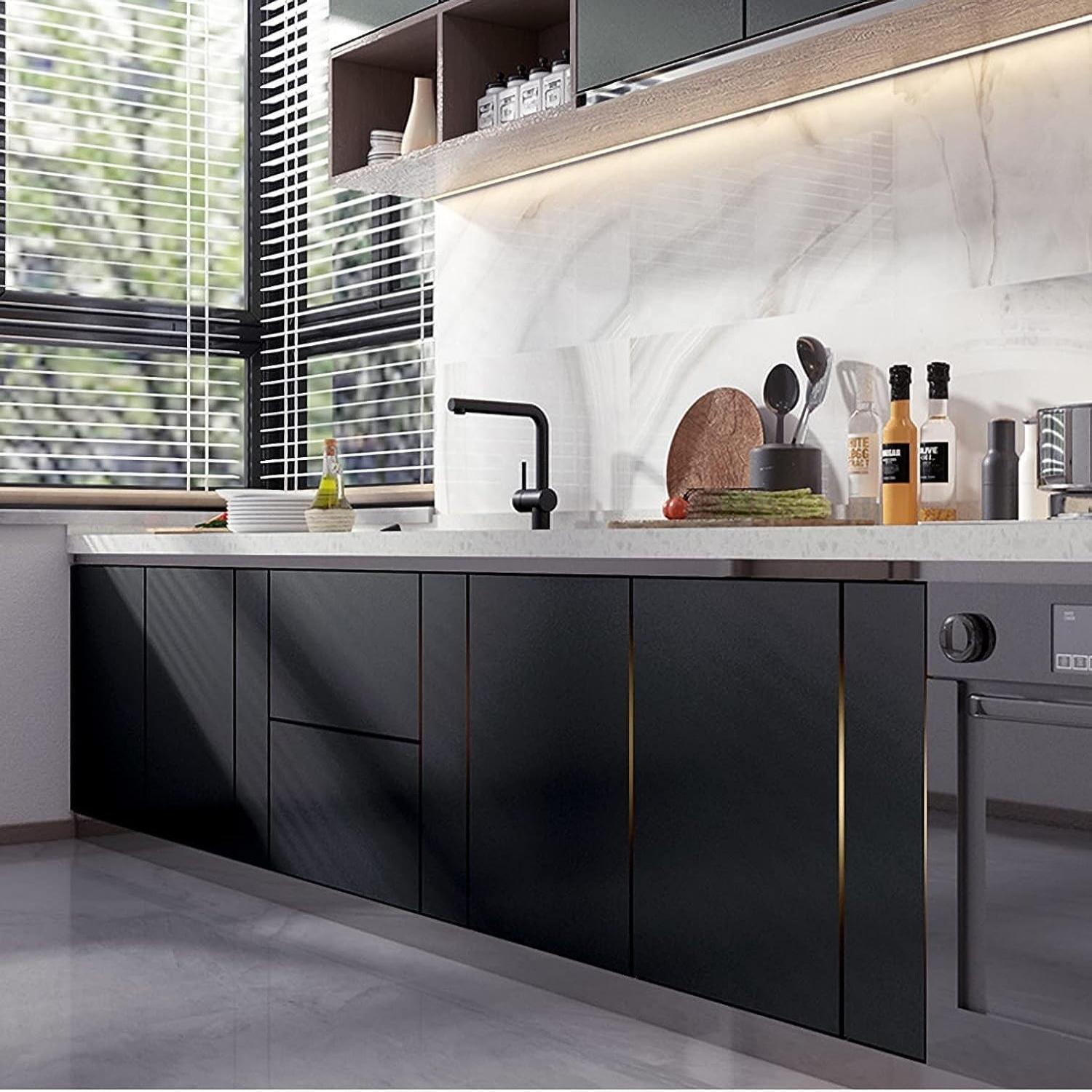 Solid Color Self-adhesive Wallpaper, 1 Count Waterproof & Oil-proof Wall Sticker, Self Adhesive Vinyl, Wall Decor for Home Kitchen Living Room Bedroom, Peel and Stick Wallpaper Designs