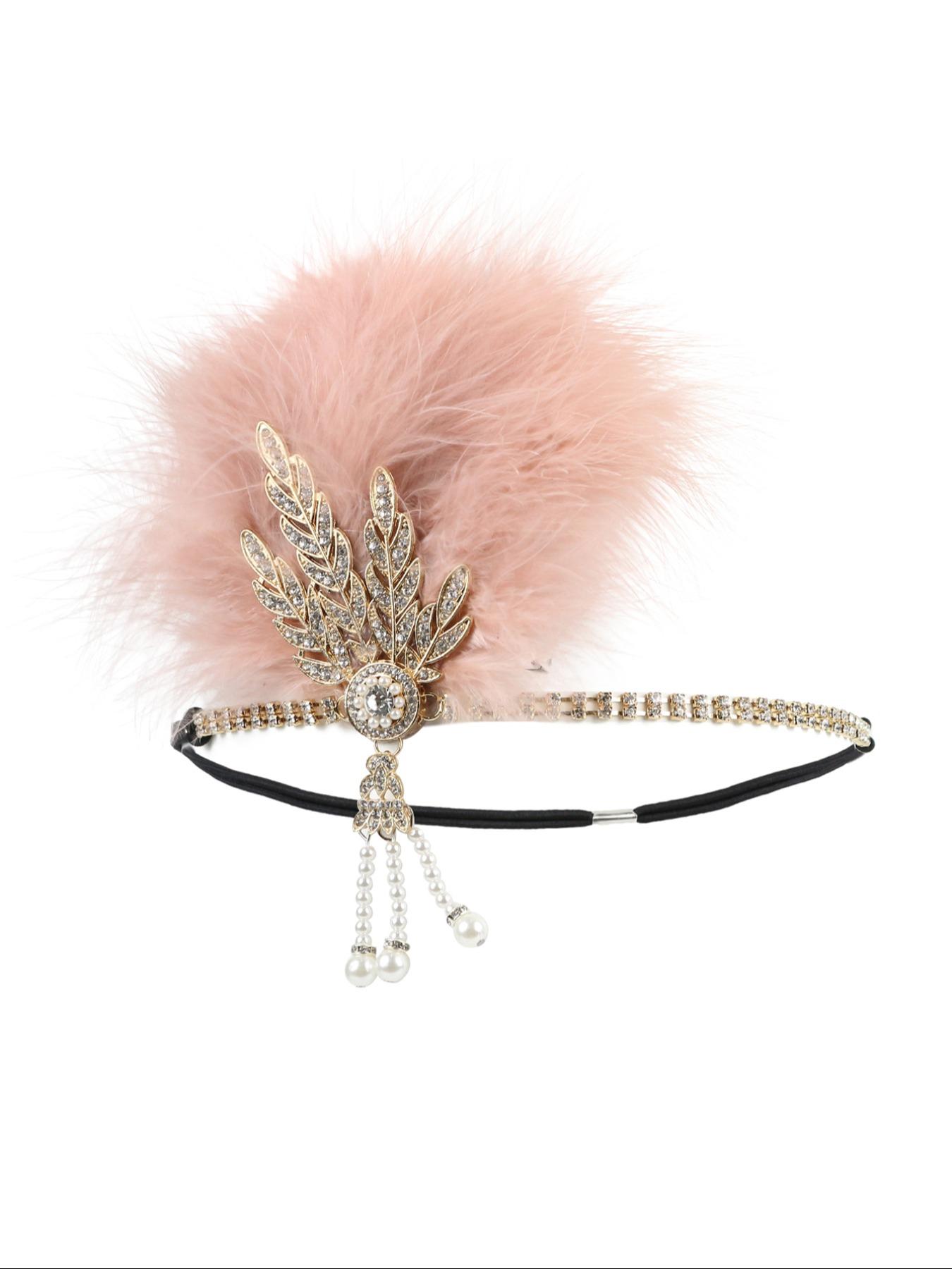 1920s Flapper Headpiece Great Gatsby Feather Headband  display picture 1