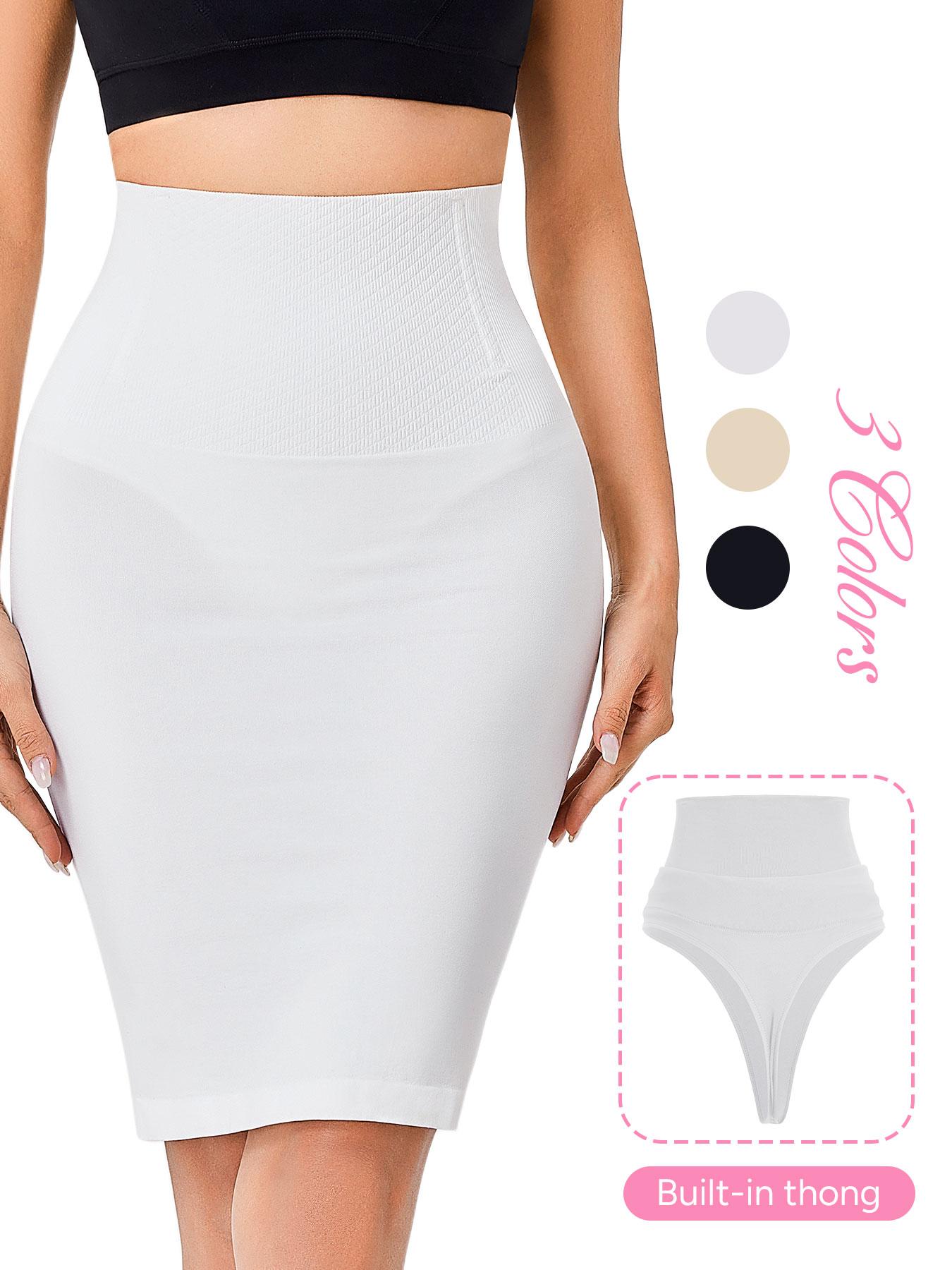 Women's Shaping Waist Cincher Skirt, Seamless One-Piece Design, 4 Steel Bones, Short Dress, Multi-Use Thong Built-In, Fashionable & Comfortable, Shapewear