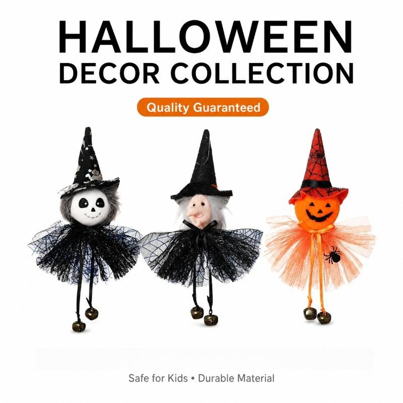Halloween Spooky Hanging Witch Doll Ornament Scary Floating Witch Figure Yard Door Tree Wall Indoor Outdoor Party Decor Prop