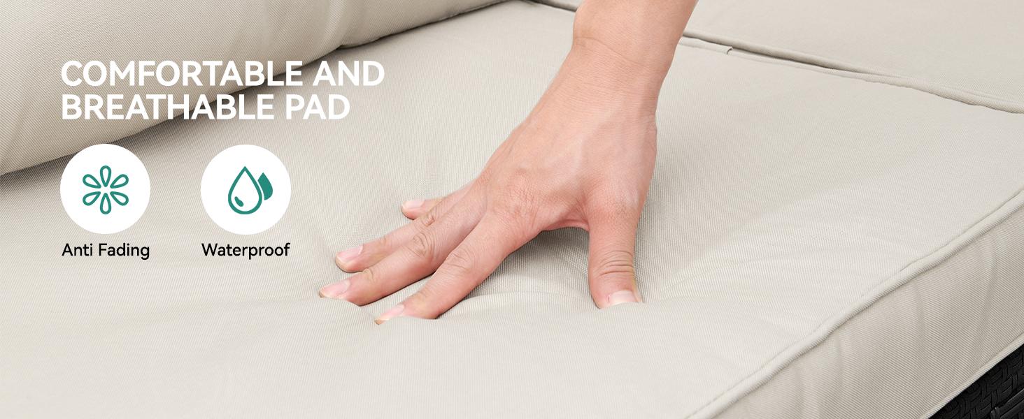 【Dealsforyoudays】Yitahome Patio Furniture Set, 6-Piece and 7-Piece, All-Weather PE Rattan Wicker Outdoor Sectional Sofa with Soft Cushions & Coffee Table, Patio Conversation Set for Backyard, Garden, Porch, Balcony