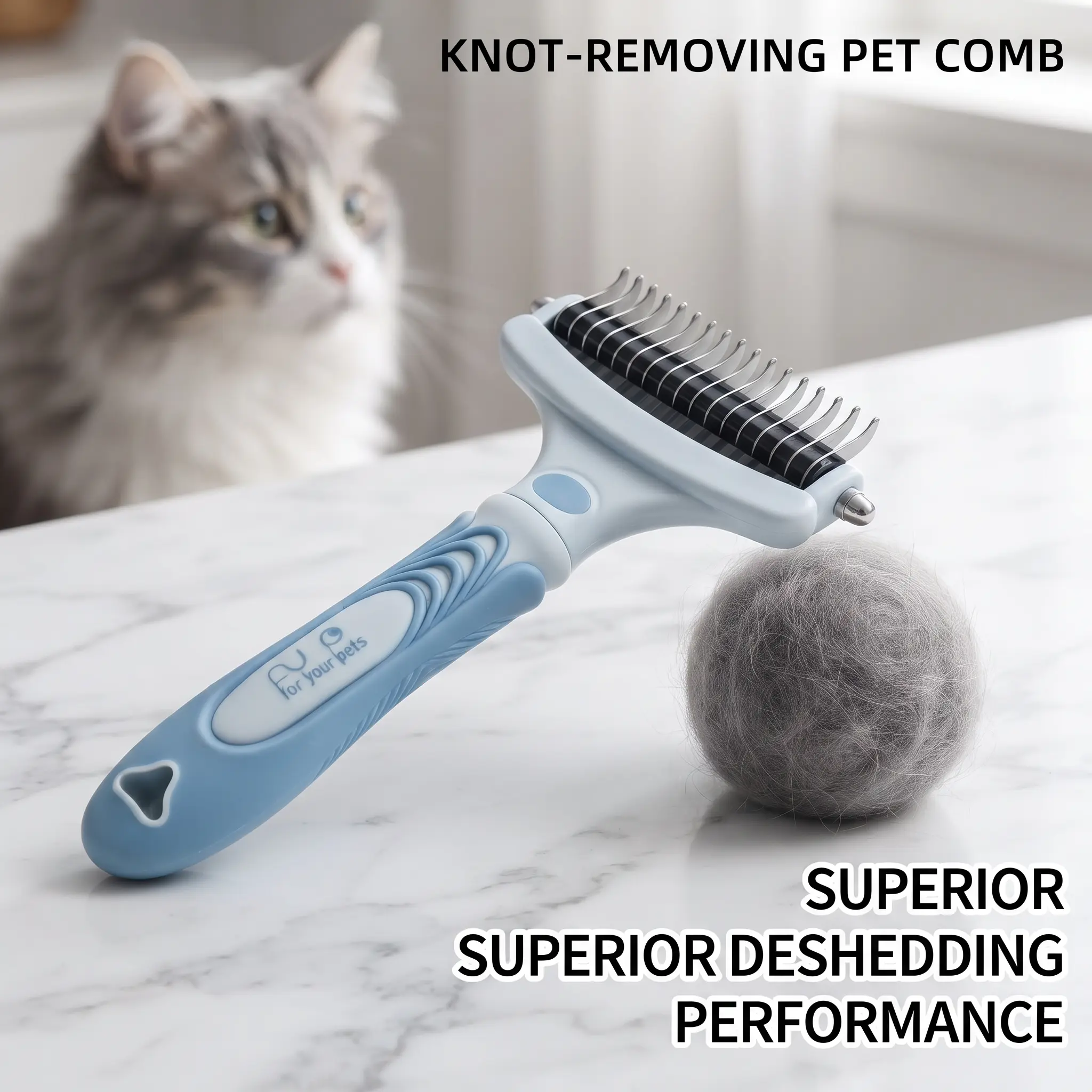 [CLOSEOUT BLOWOUT] Heavy Duty Pet Dematting Rake Comb - Top Rated Pro Undercoat Deshedding Tool for Large Dogs (German Shepherd, Golden Retriever), Brand New Grooming Tool for Mats & Tangles