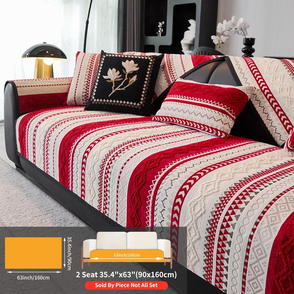 Boho Style Geometric Pattern Sofa Cover, Non-slip Sofa Mat, Fashionable Sofa Protector, Dustproof Sofa Protector, Durable Home Essentials for Living Room #TOP PICKS