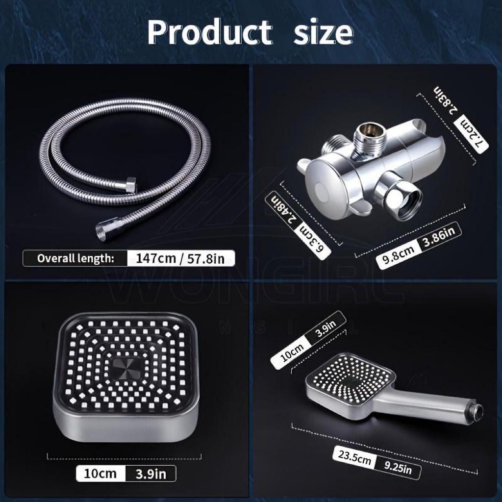 1 High Pressure Shower Head, ABS Material, One Combo Set and One Single Fixed Shower Head Option