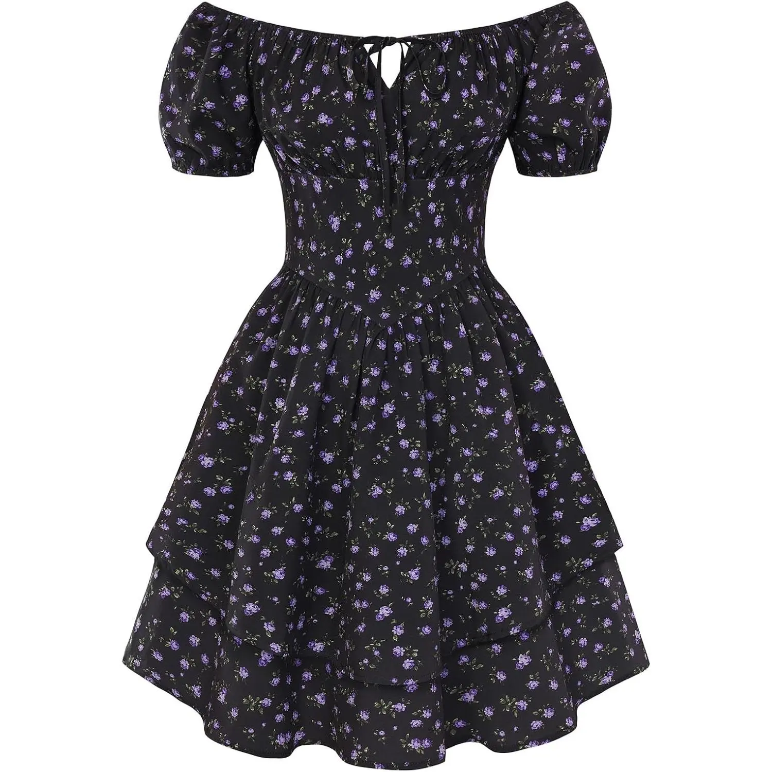 Scarlet Darkness Floral Corset Dress Summer Dresses for Women Girls 2026 Short Milkmaid Sundress with Pocket