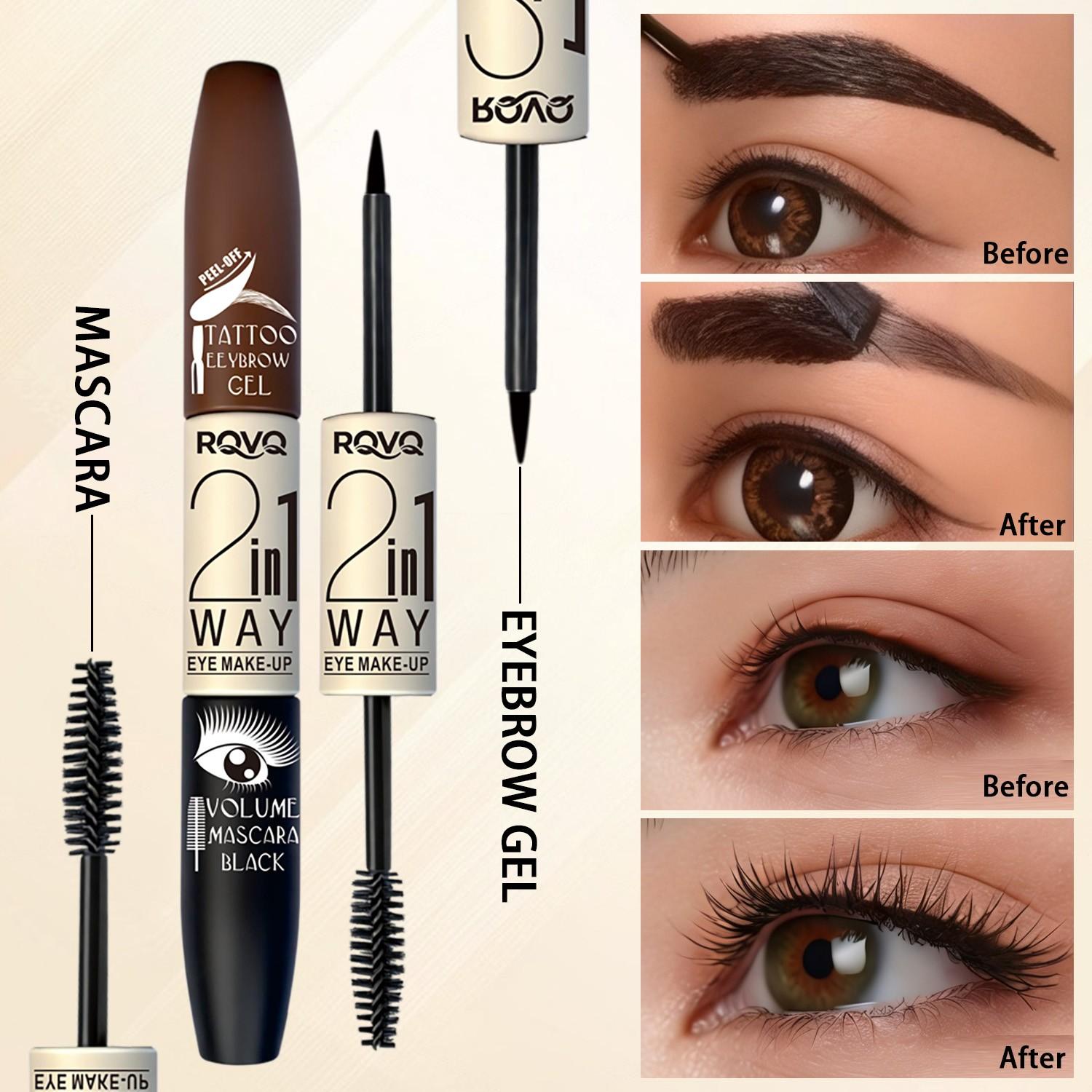 2-In-1 Brow and Mascara Balm, Long-Lasting 8h Makeup, Waterproof, Oil-Control, Natural Look, Perfect for Parties and Festivals