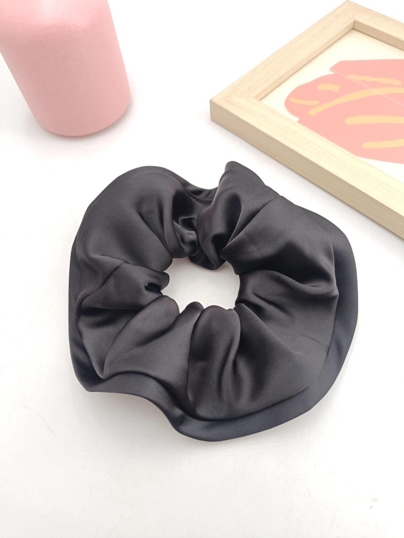 1PC 15cm Wood Ear Satin Double Layer Hair Tie, High Elasticity Secure Hair Band, No Pressure Hair Accessory, Daily Commute Fashion Item