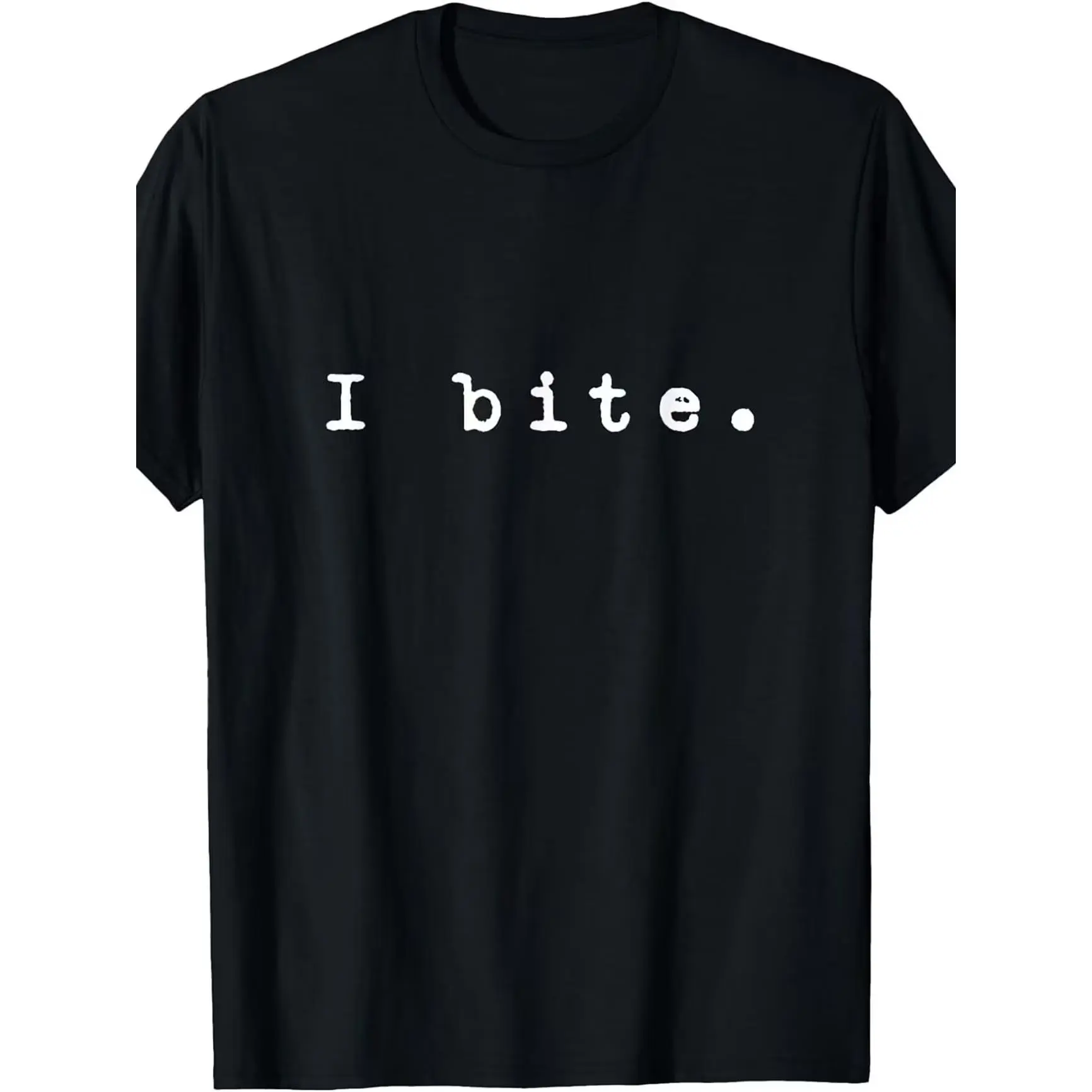 I Bite Funny Text Graphic Oversized Comfort Cotton Tee, Playful Fashion Outfit, Sweet Valentine Gift & Ideal Present For Lover Girlfriend Boyfriend Friends