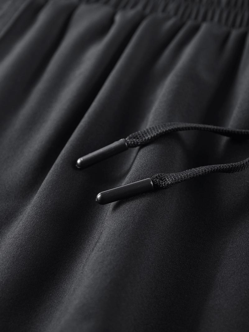 Men Women Regular Fit 2-In-1 Drawstring Waist Sport Shorts, Summer Pocket Print Casual Half Yoga Exercise Shorts, Fashionable Daily Wear